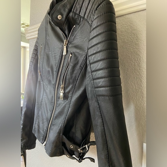 Foux Leather Biker Jacket - Picture 3 of 4
